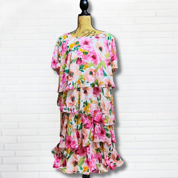 Jessica Howard Tiered Floral Dress 3X NWT - Picture 4 of 10